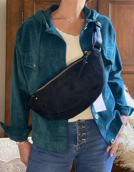 Sac banane suédine noir