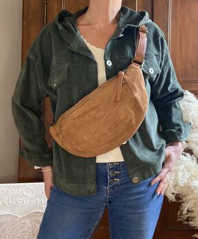 Sac banane suédine camel