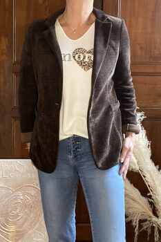 Veste velours choco