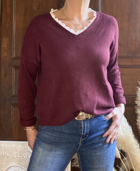 Pull Amélie bordeaux