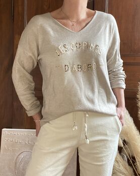Pull Les copines beige