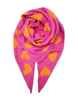 Écharpe Coeurs rose/orange
