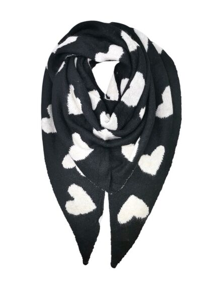 Écharpe Coeurs noir/blanc