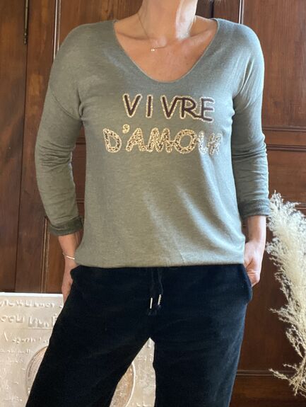 Haut vivre d’amour kaki