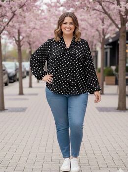 Blouse à pois noir/blanc