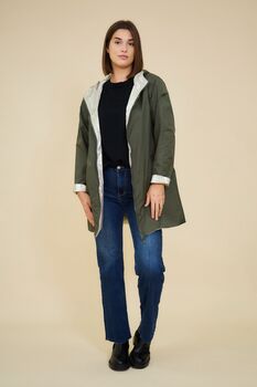 Veste Valentina mi-longue kaki/or