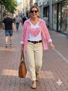 Tee-shirt coeur rose