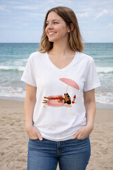 Tee-shirt chien à la plage