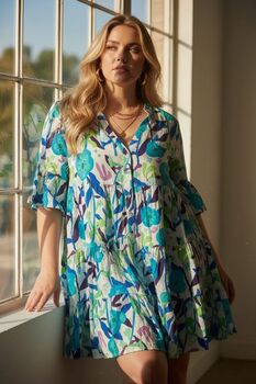 Robe tunique Ninon bleue