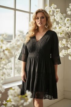 Robe tunique bohème noire