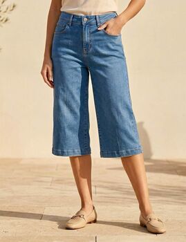 Pantacourt Wide Leg en jean