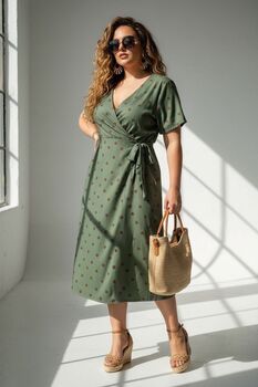 Robe à pois kaki
