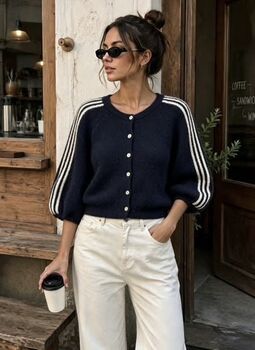 Gilet Lyna marine /ecru