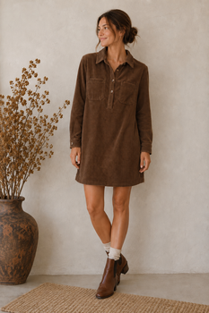 Robe velours café