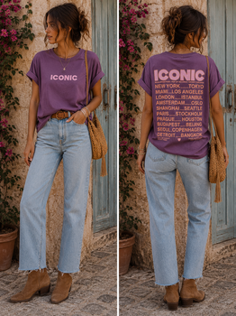 Tee-shirt Iconic prune