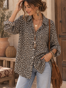 Chemise léopard taupe