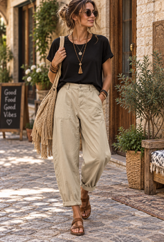 Pantalon ballon beige