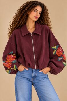 Blouson Flora bordeaux