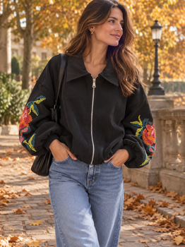 Blouson Flora noir