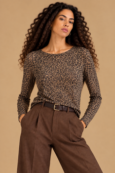 Sous pull léopard camel