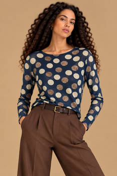 Sous pull Pois marine