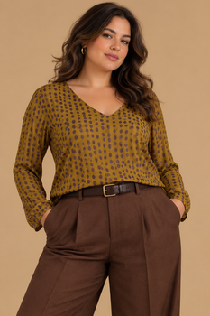 Sous pull Pois large olive