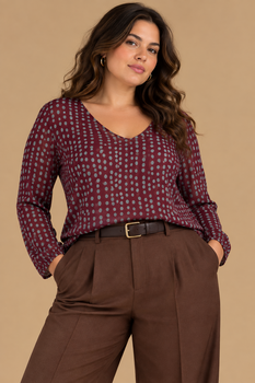 Sous pull Pois large prune