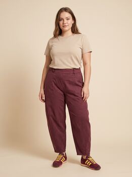 Pantalon ballon grande taille bordeaux
