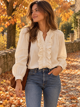 Chemise velours écru
