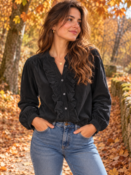 Chemise velours noir
