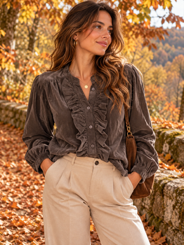 Chemise velours choco