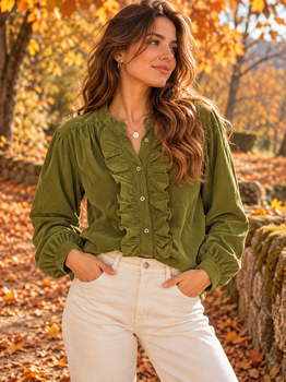 Chemise velours vert