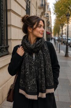 Foulard léopard taupe