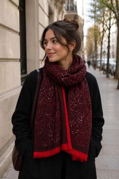 Foulard léopard rouge