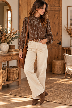 Chemise à pois choco