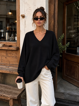 Pull oversize noir