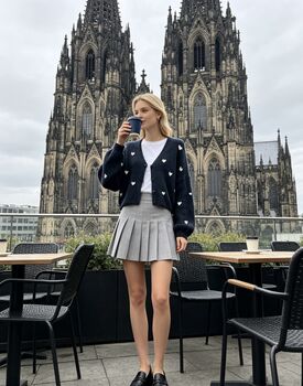 Gilet cœurs marine