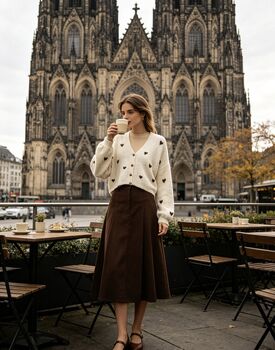 Gilet cœurs beige