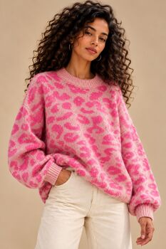 Pull léopard rose