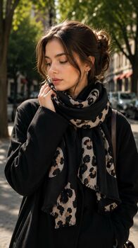Foulard Coeurs noir