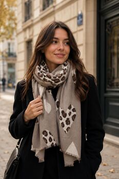 Foulard Coeurs beige