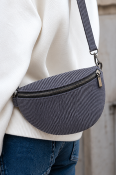 Sac banane velours gris
