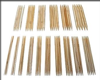 Aiguilles en bambou double pointe