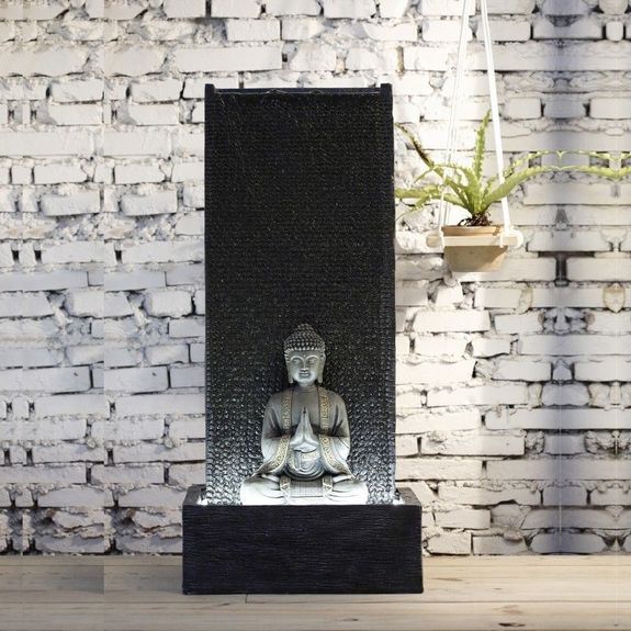 Goodeco Statue de jardin en méditation - Bouddha zen - Statue de moine Goodeco Statue de jardin en méditation - Bouddha zen - Statue de moine