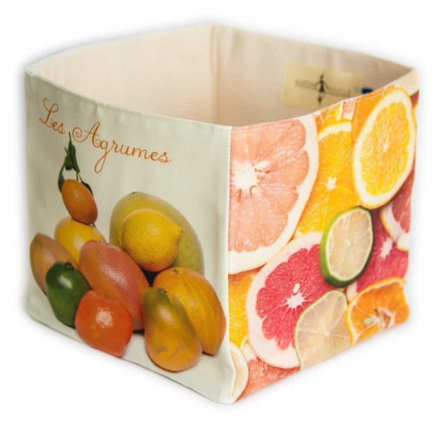 Boite à fruits en tissu agrumes