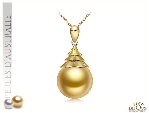 Pendentif Perle de Culture d'Australie Or 9k- REF : SABINE-9K-AUG