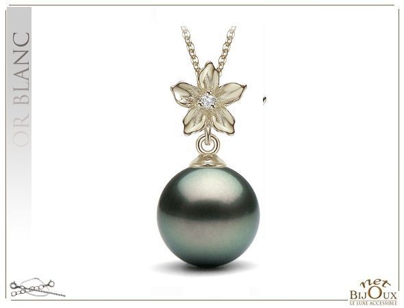 Pendentif Perle de Culture de Tahiti - REF : PRIMULA-18K-TH