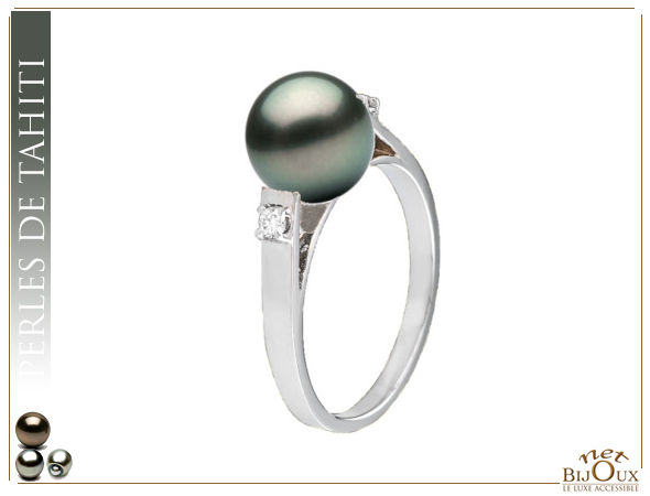 Bague Argent 925 perle de Tahiti 8-9 mm AAA REF:BG-EMOTION-AG-TH