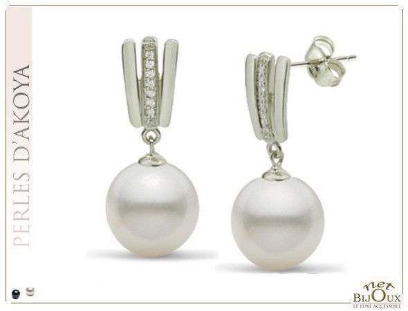 Boucles d'oreilles perles akoya 8mm sur or blanc 18k - La Taillerie Du Boucles d'oreilles perles akoya 8mm sur or blanc 18k - La Taillerie Du