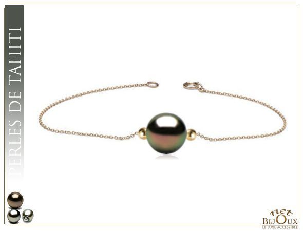 Pendentif Perle de Culture de Tahiti - REF : NAREVA-2B-18K-TH